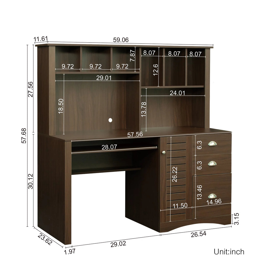 Computer Desk with Hutch L175599