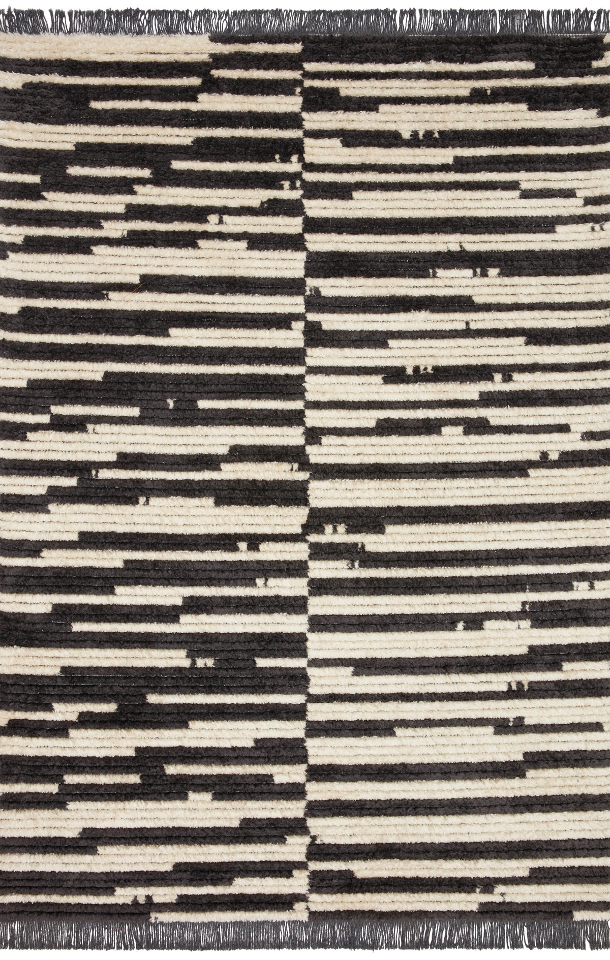 Cream Charcoal Rug 6'5 x 9'2 Y256