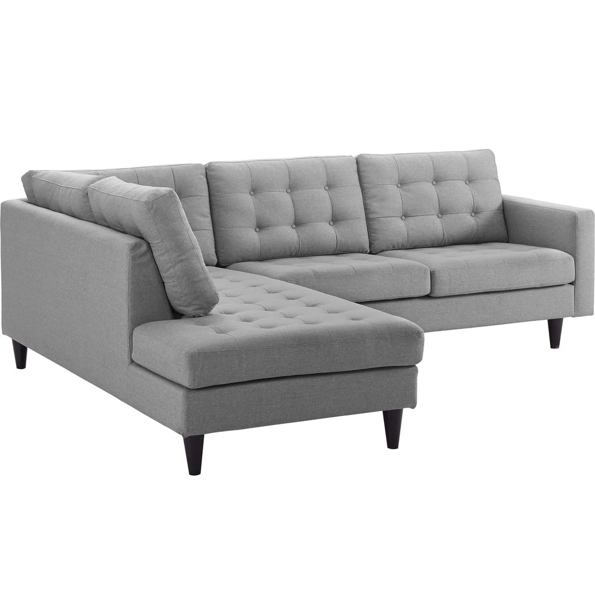 Light Gray Upholstered Fabric Sectional K3323