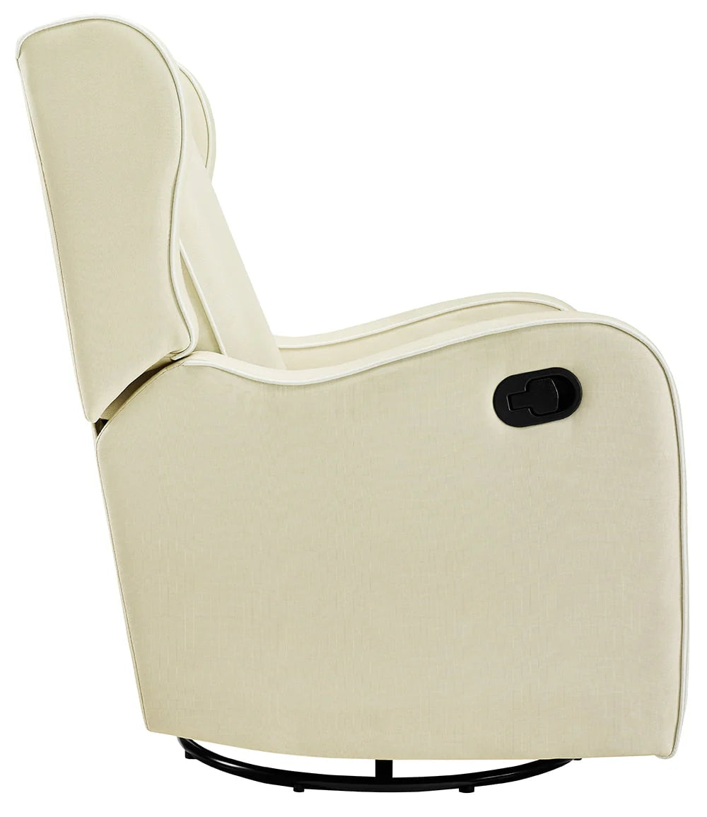 Gray Fabric Upholstered Swivel Gliding Recliner A159