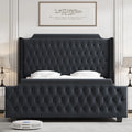 Queen Size Velvet Button Tufted Upholstered Bed with Headboard C710