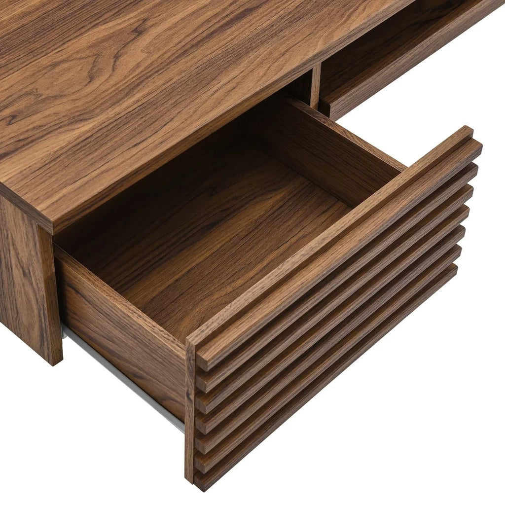 Wall Mount Wood Office Desk in Walnut Q773