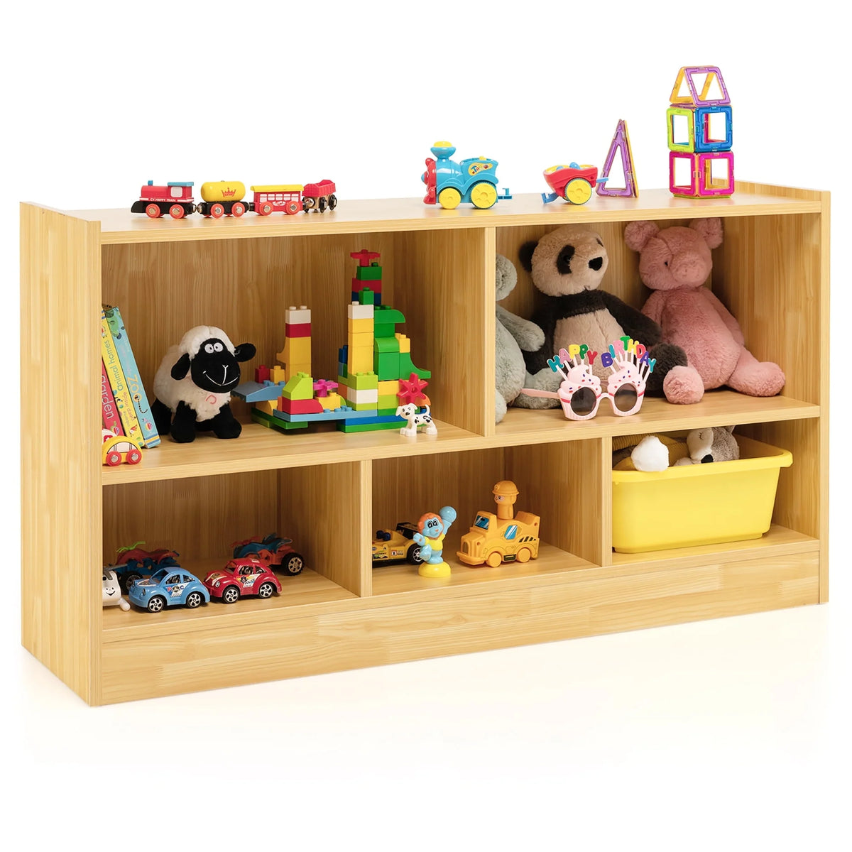 White 5-Cube Wood Bookcase H95468