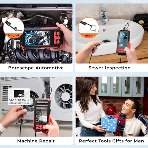 Endoscope Camera with Light, 32.8FT Industrial Borescope with 32GB Card R110019