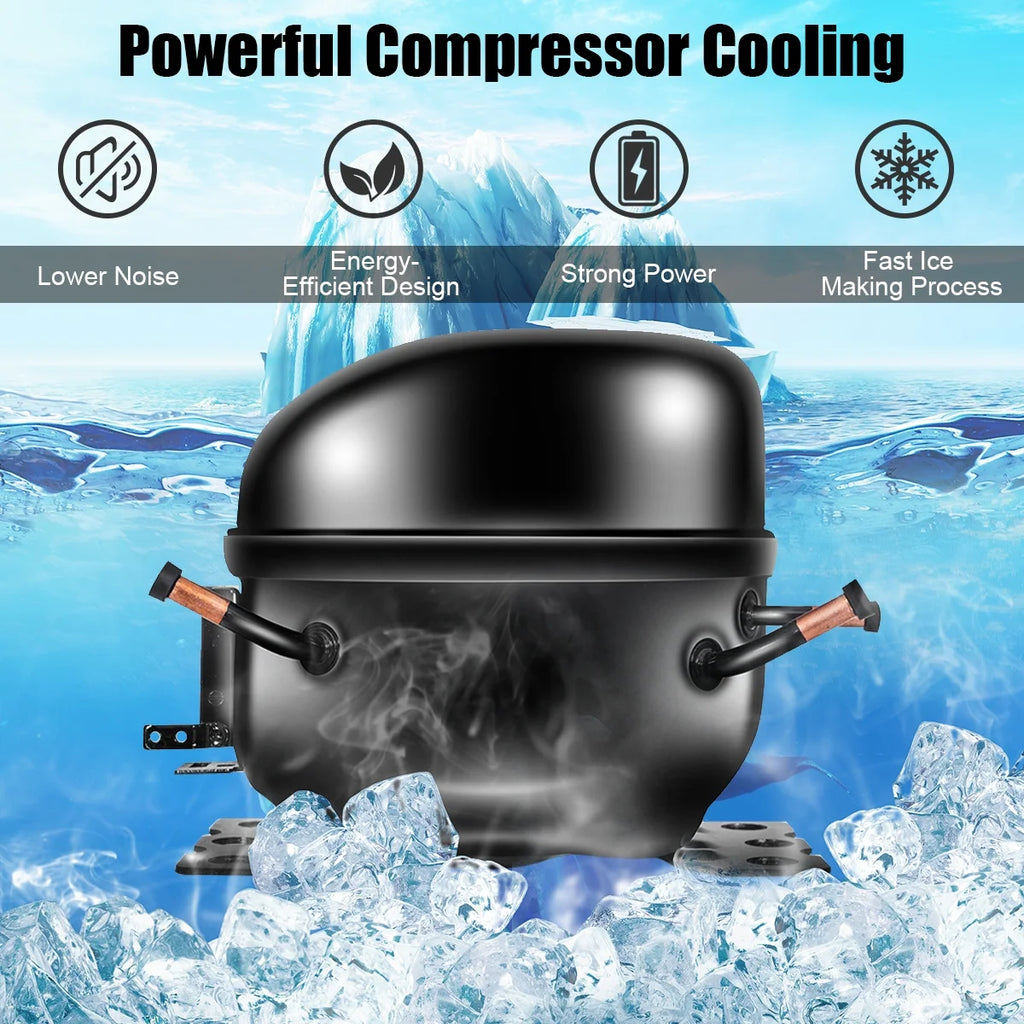 Stainless Steel Countertop Ice Maker Machine with LCD Display E522