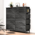 Brown 10 Drawer Fabric Dresser O899824