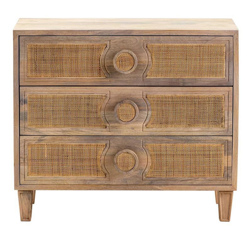 Brown Wood 3 Drawer Chest V5464