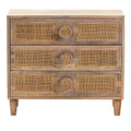 Brown Wood 3 Drawer Chest V5464