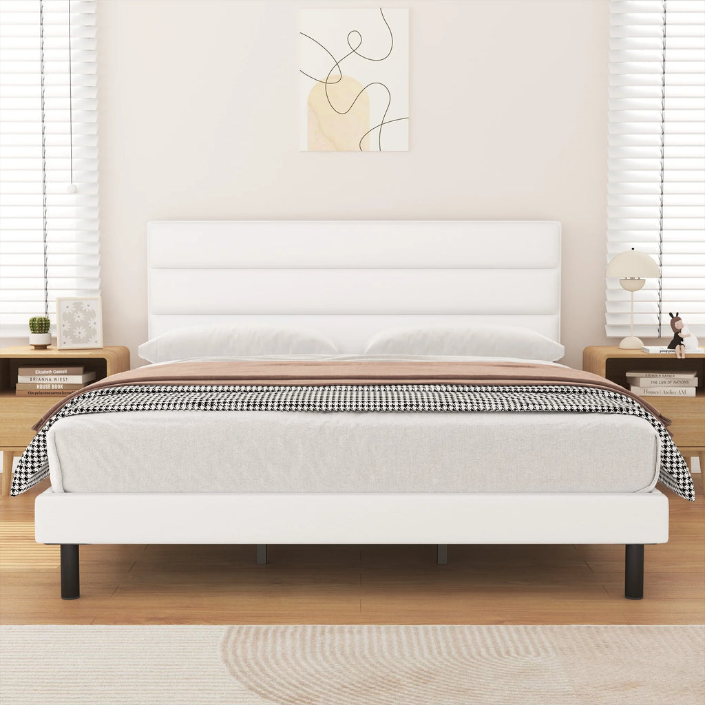 Twin Size Upholstered Platform Bed Frame U77896
