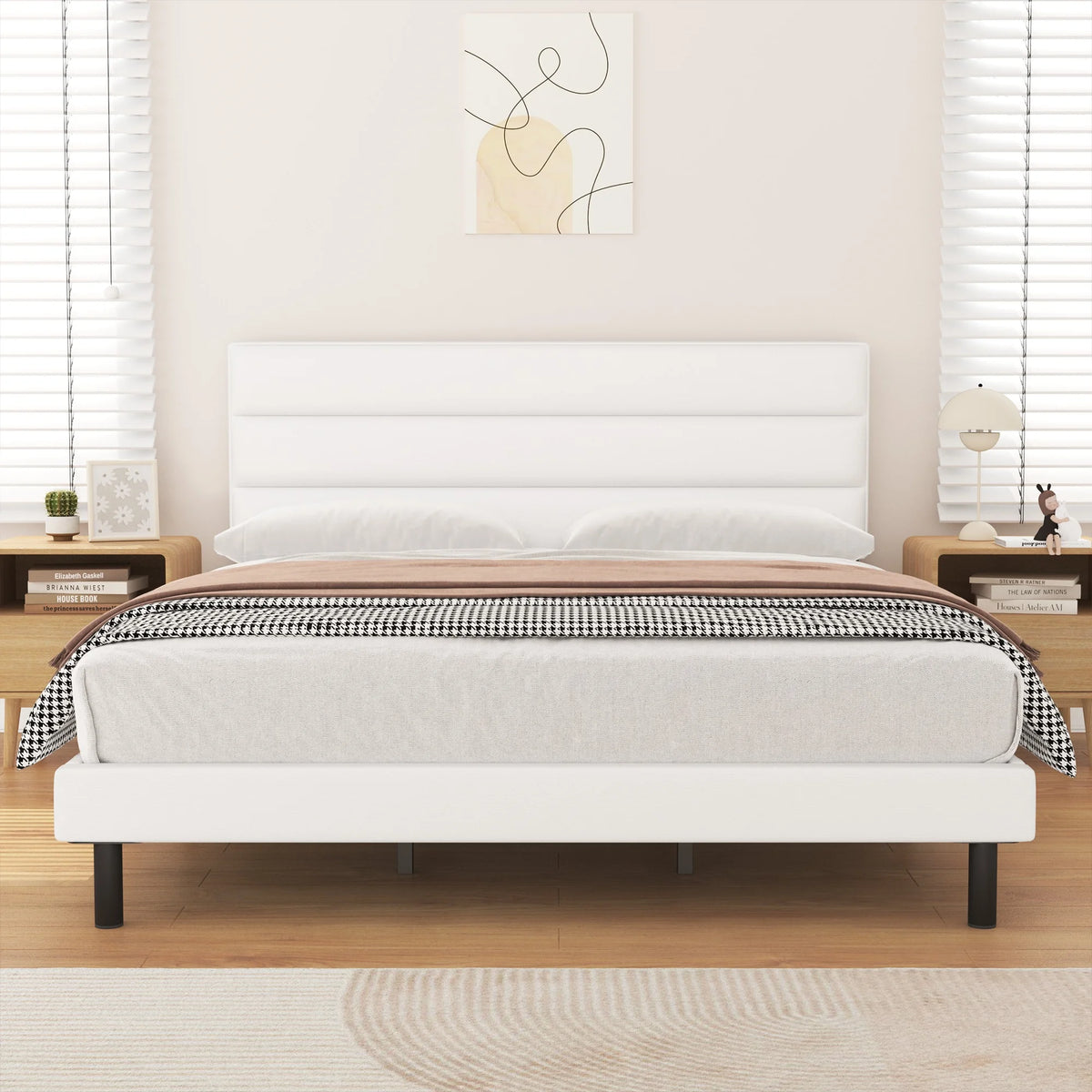 Twin Size Upholstered Platform Bed Frame U77896