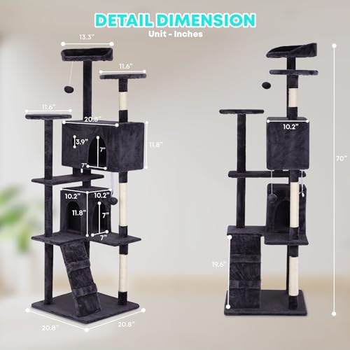 Cat Tree Cat Tower Multi-Level Cat Scratching Post Cat Condo E260