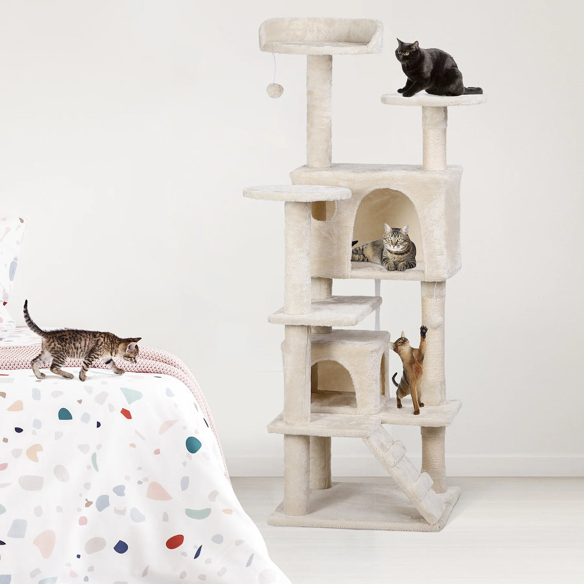53" Cat Tree Tower with Scratching Board Z517