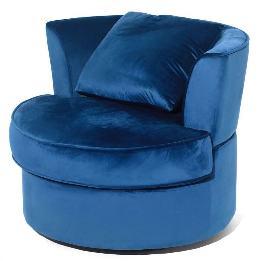 32" Wide Beige Swivel Barrel Chair Q8270