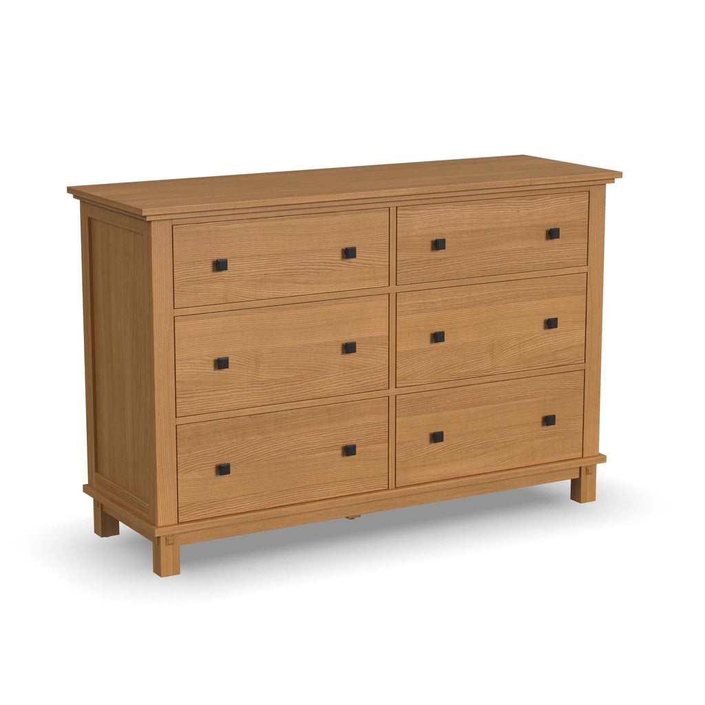 Brown 6 Drawer Wood Dresser Q9664