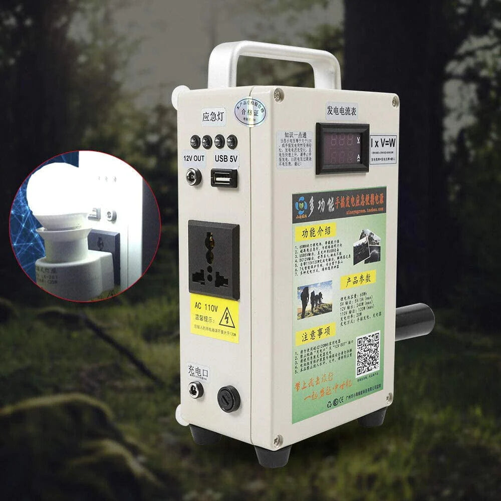 Solar Generator Hand Crank Portable Battery Generator with Charger Z937