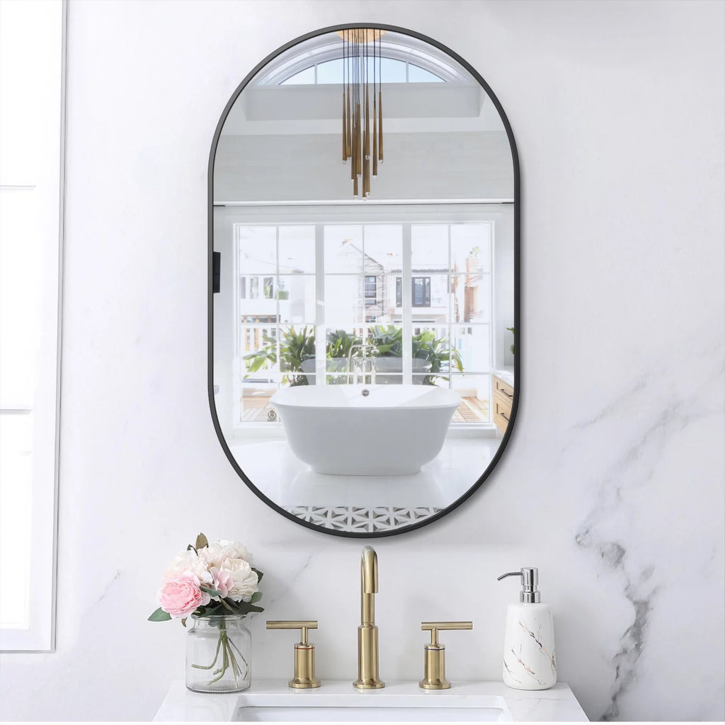 Oval Wall Mirror 30"x20" with Frame T352554