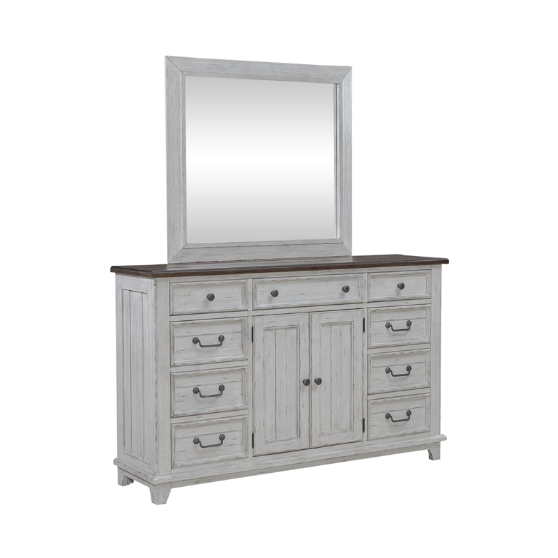 White 9 Drawer Dresser & Mirror G755579
