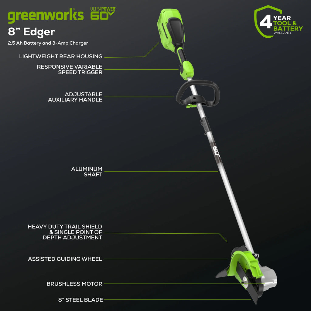 60V 8 Edger with 2.5Ah Battery & Charger N183