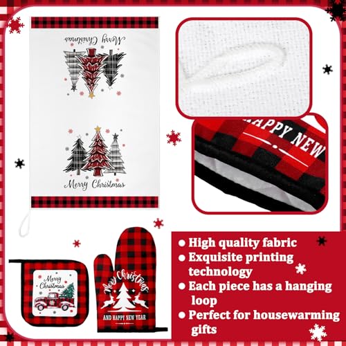 8 Pcs Christmas Kitchen Towels Oven Mitts and Pot Holders Set G7146