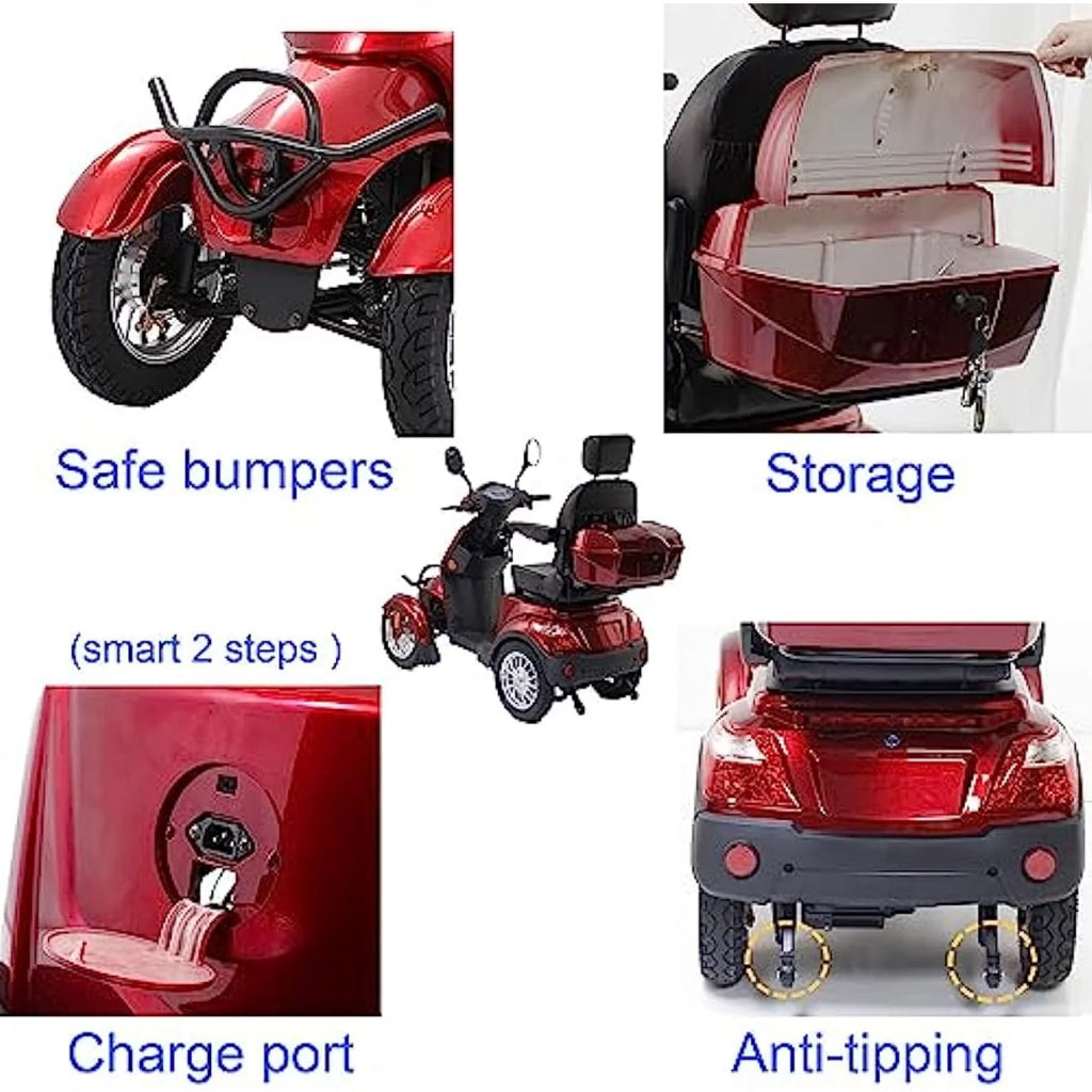 Heavy Duty 4-Wheel 3 Speed Mobility Scooter U2756