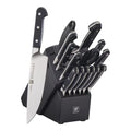 16 Pc Knife Set with Black Rubberwood Block N430986