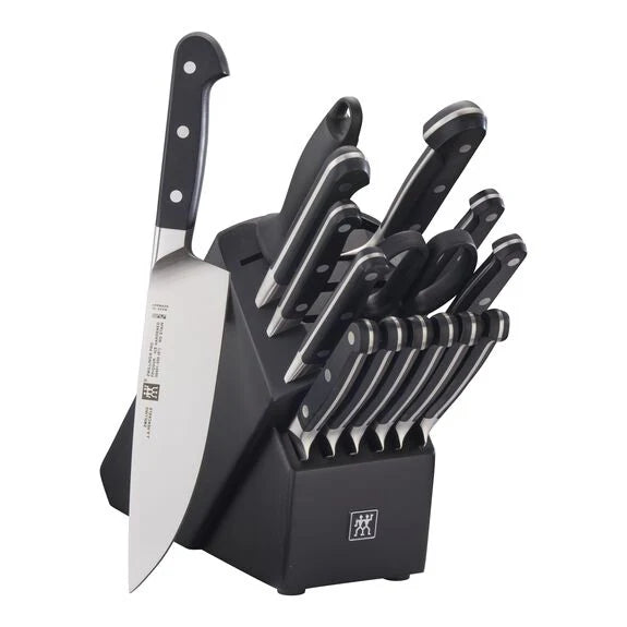 16 Pc Knife Set with Black Rubberwood Block N430986