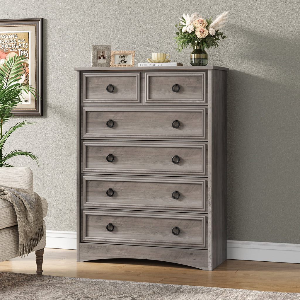 6 Drawer Wood Dresser Y887