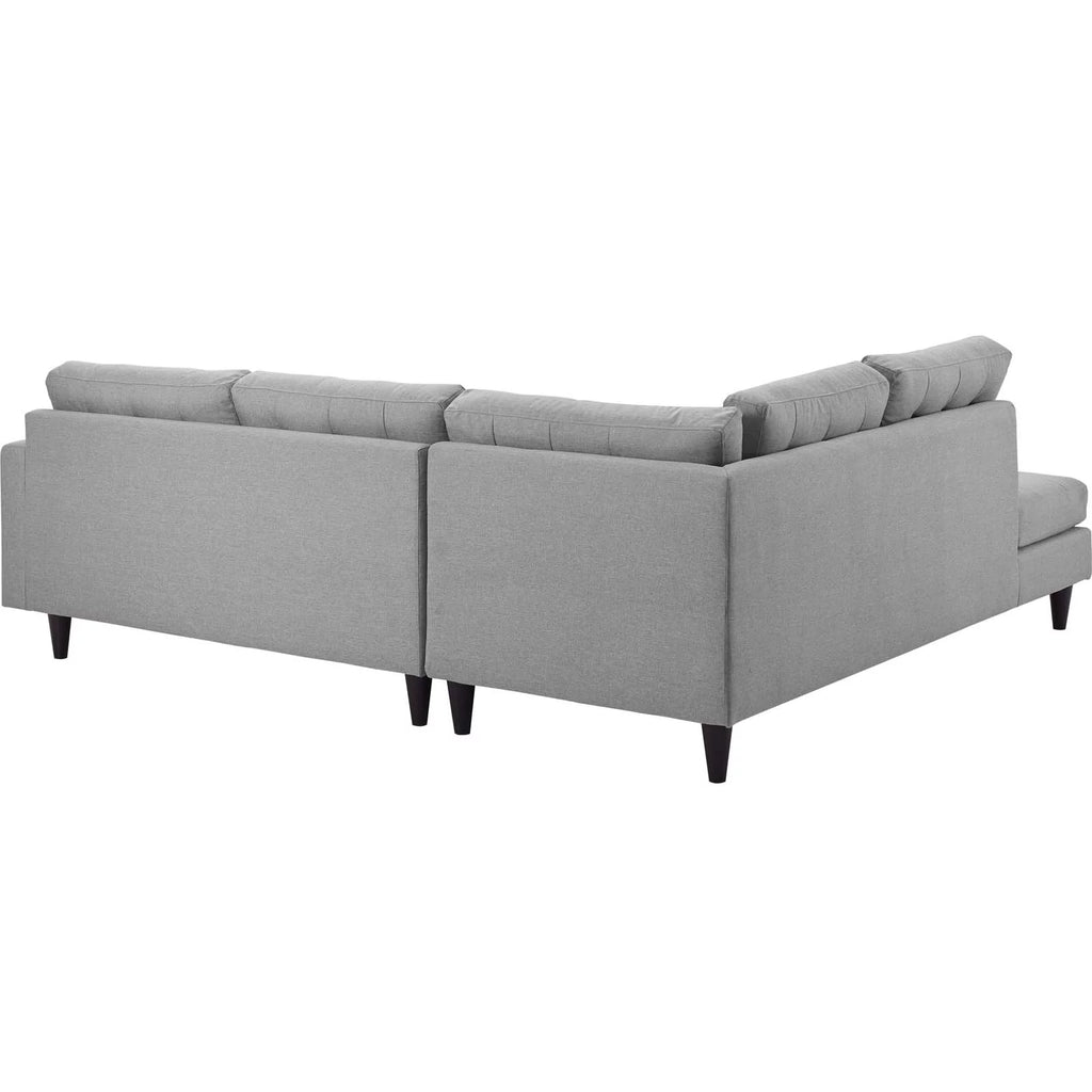 Light Gray Upholstered Fabric Sectional K3323