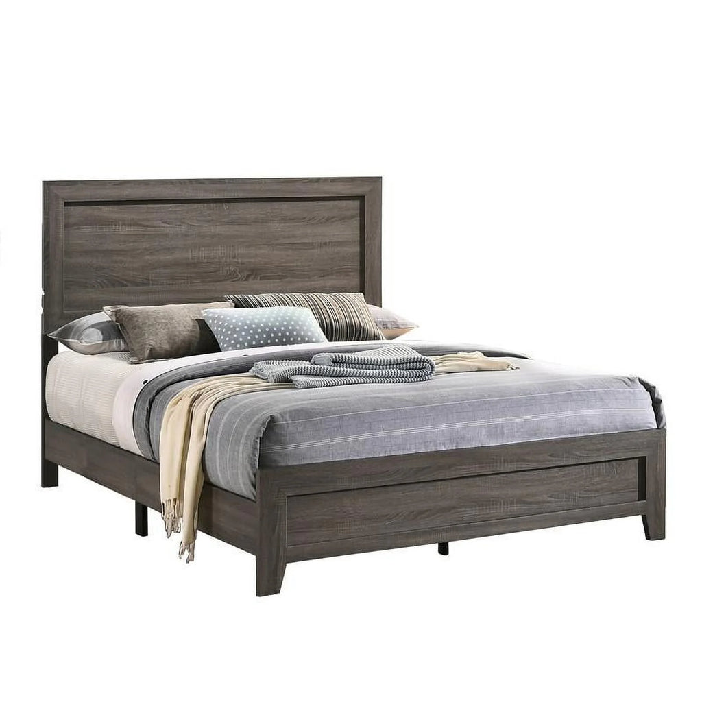 King Gray Wood Bed F65669