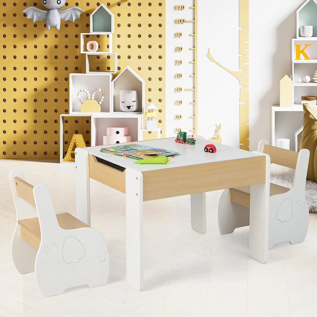 3 in 1 Kids Table and Chair Set with Storage I1084
