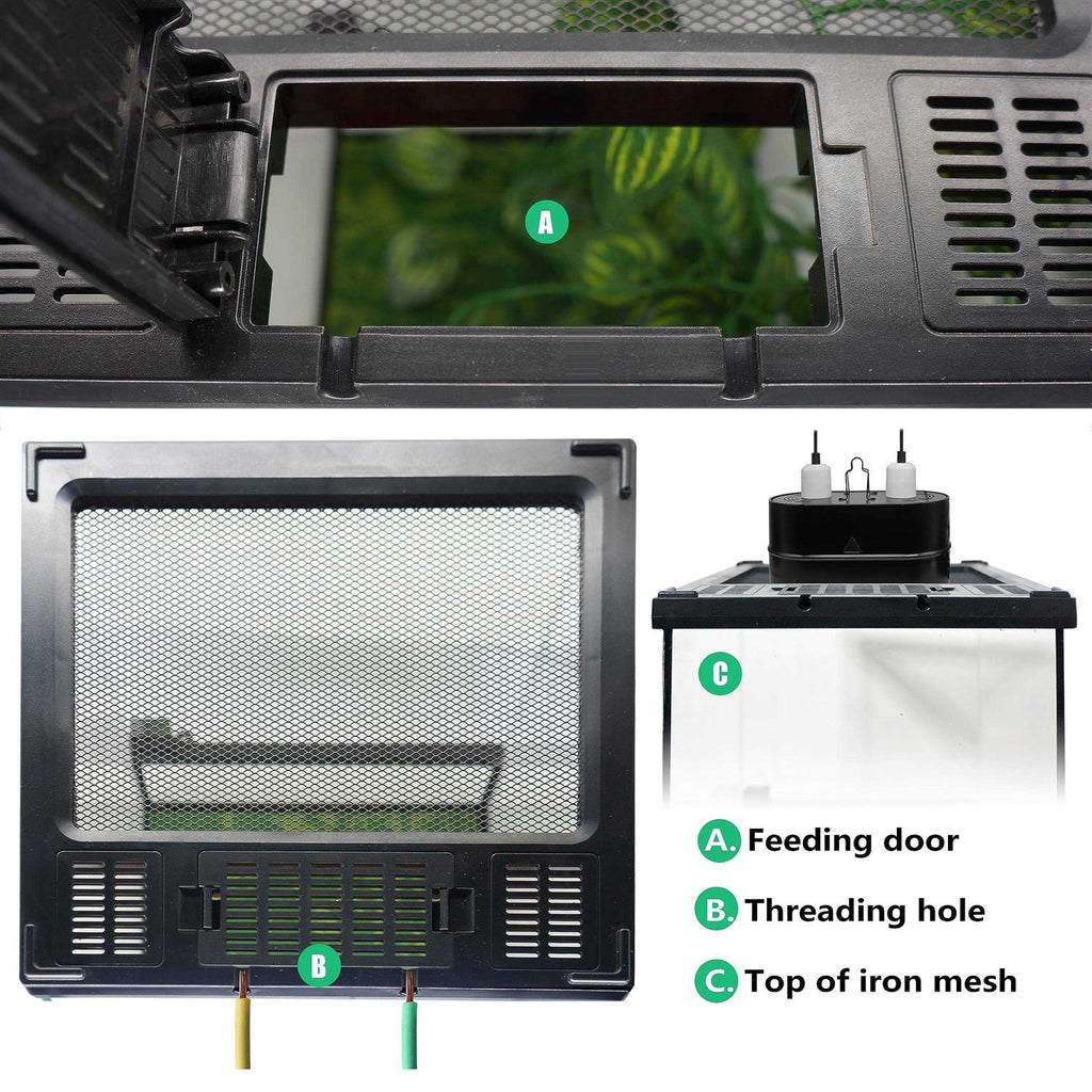 Mini Reptile Glass Terrarium Tank 8x8x12 with Front Opening Door Y51638