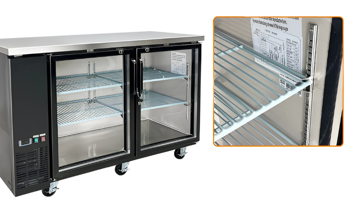 Black Glass Door Back Bar Cooler 15.8 Cu. ft. O5576