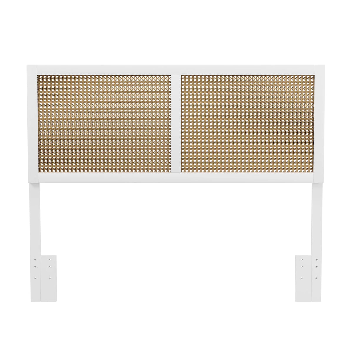 White Wood and Cane Panel Full/Queen Headboard F605