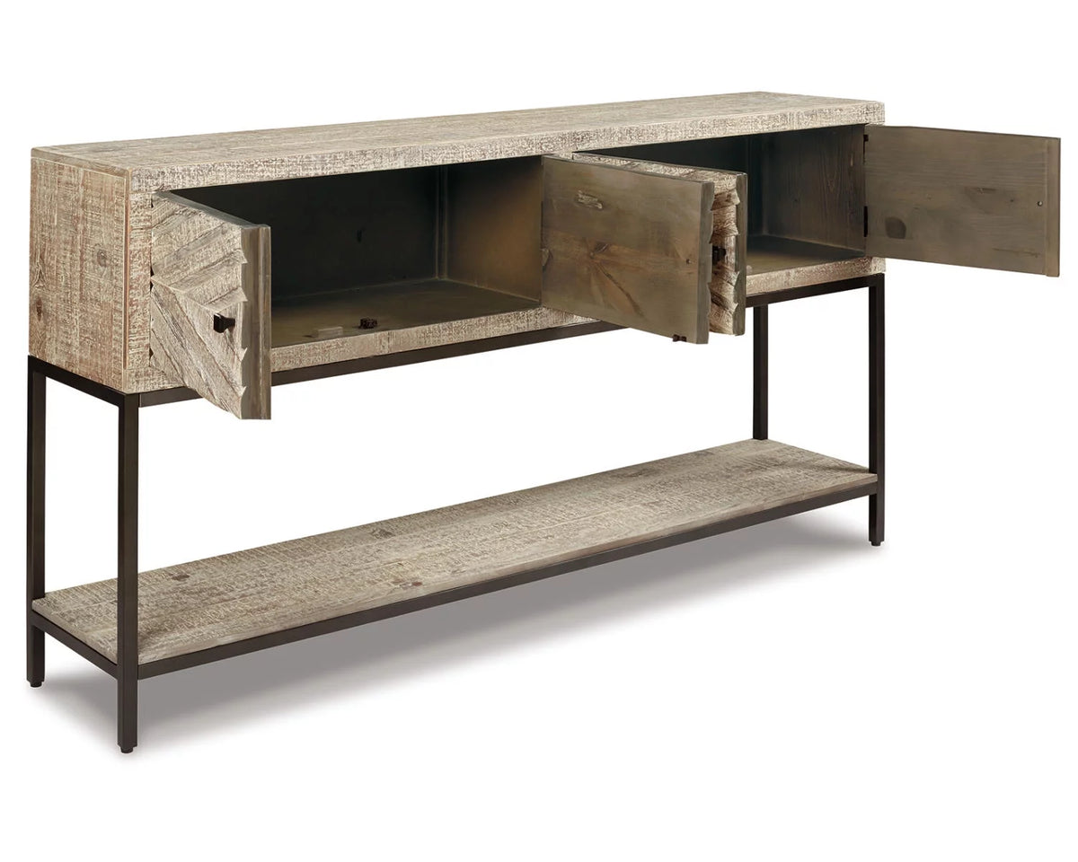 Distressed White Sofa Console Table B5403