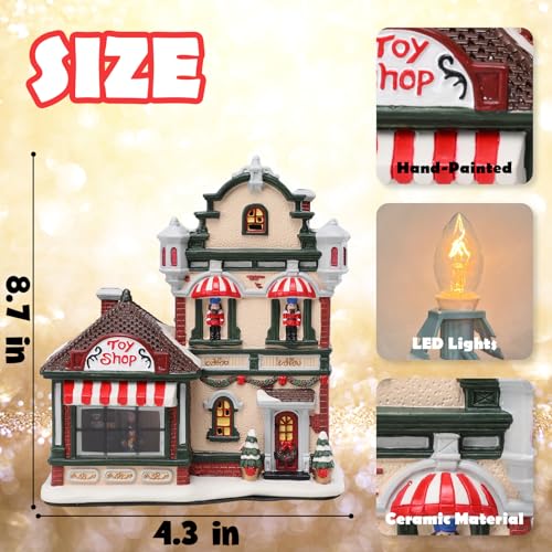 Ceramic Village House with LED Light K122266