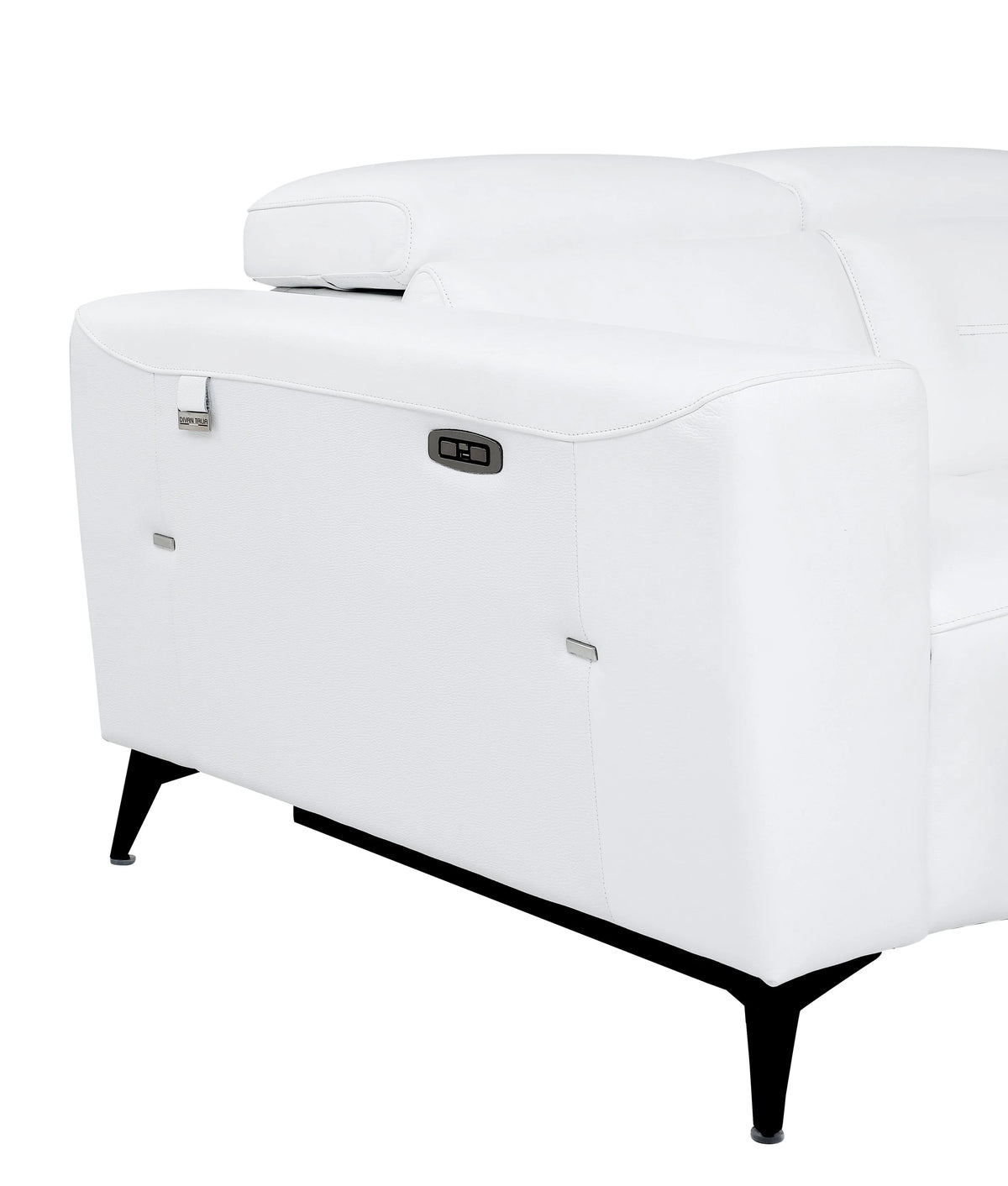 White Top Grain Italian Leather Power Recliner Loveseat X33718