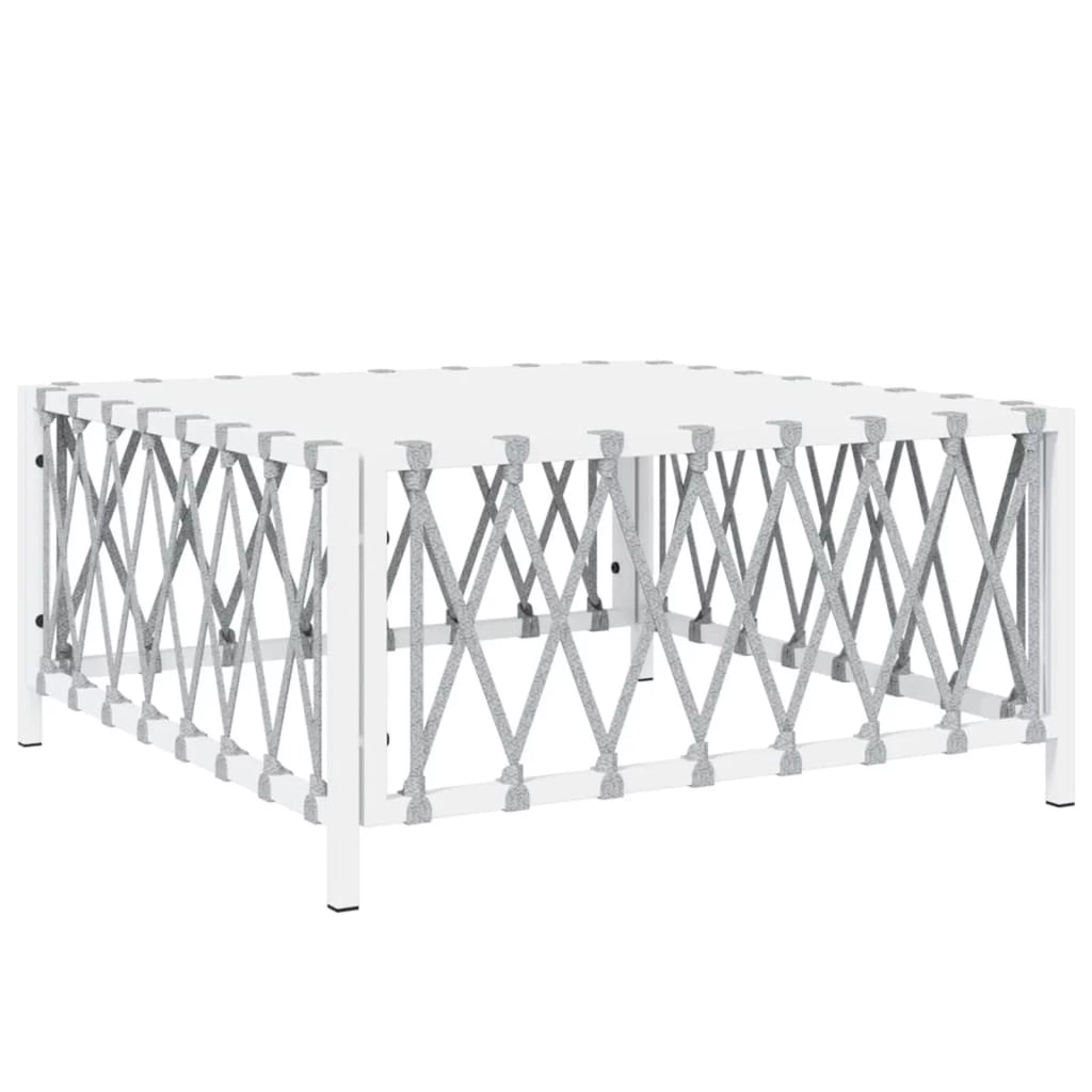 5 Piece Patio Set with Cushions White Steel F17375