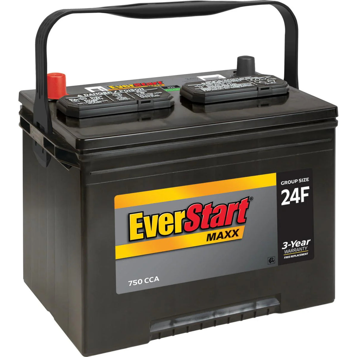 Lead Acid Automotive Battery, Group Size 24F 12 Volt, 750 CCA C2949