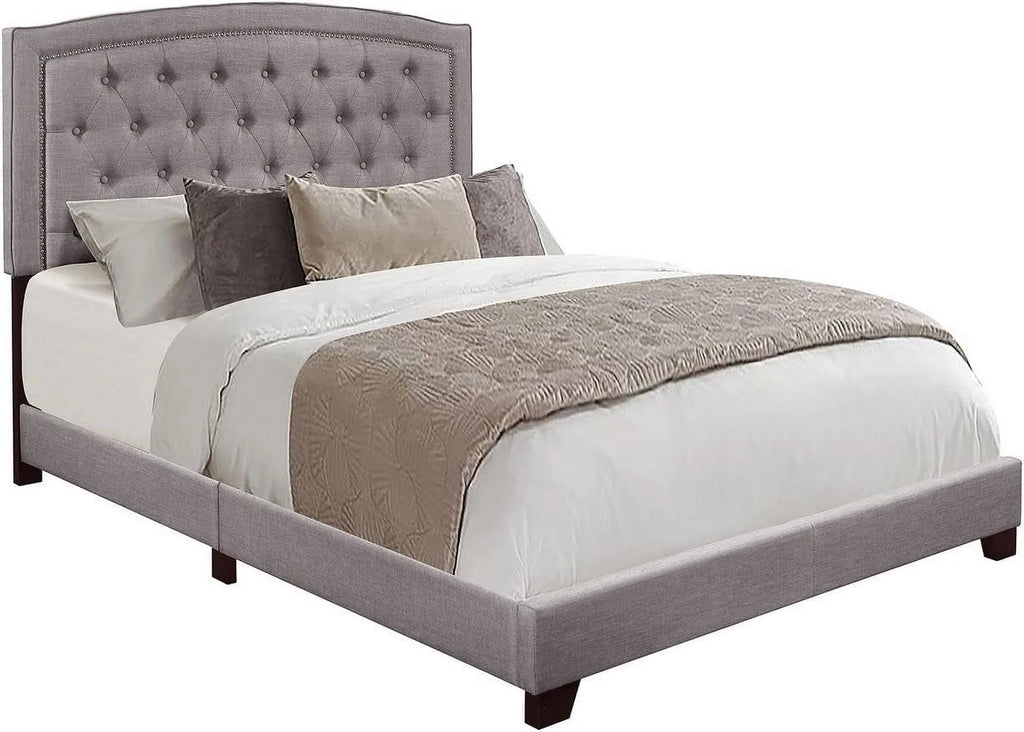 Queen Size Blue Upholstered Bed Frame J311978