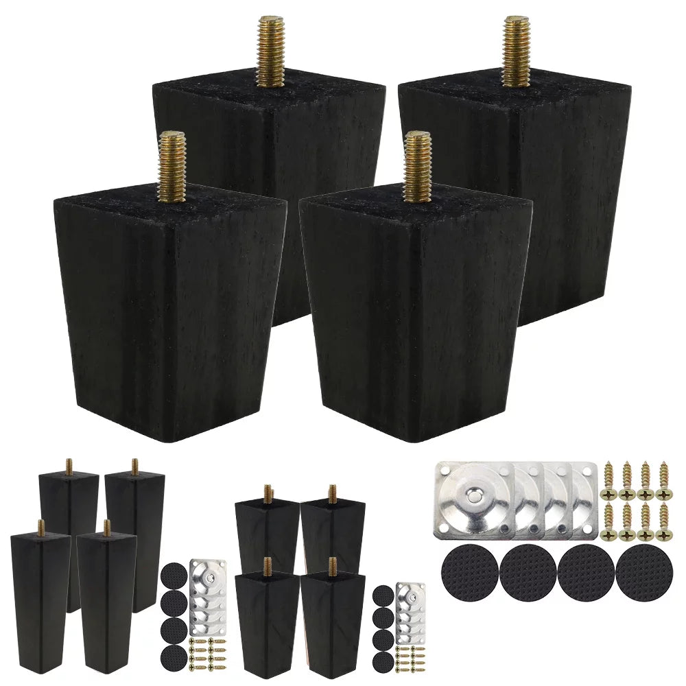 4PCS Wooden Furniture Legs Black 6CM B80117