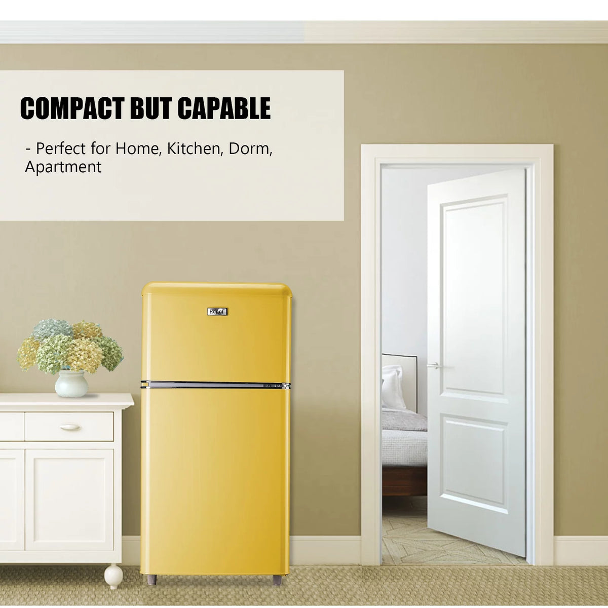 3.2 Cu.ft 2 Door Mini Refrigerator with Adjustable Glass Shelves X8023