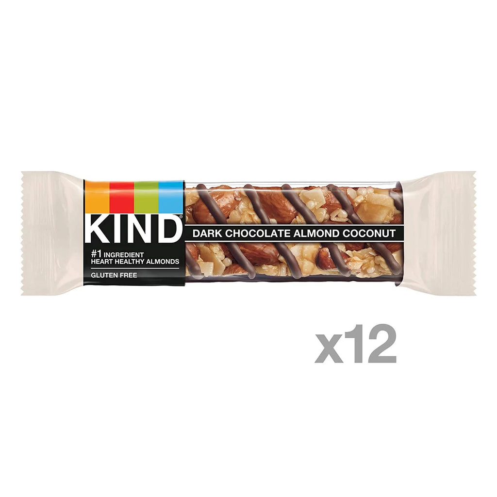 Dark Chocolate Almond Coconut Gluten Free Bars 12 Count F508