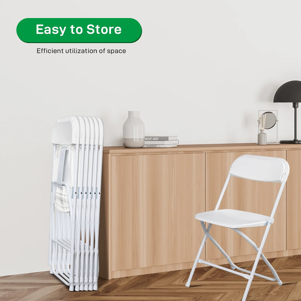 White Plastic Folding Chairs 6 Pack B1050
