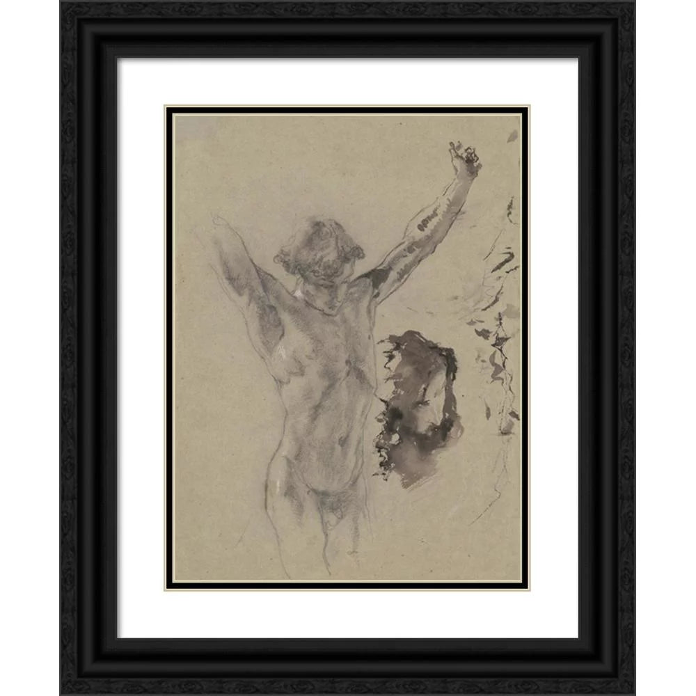 Black Ornate Framed Double Matted Museum Art Print K5430