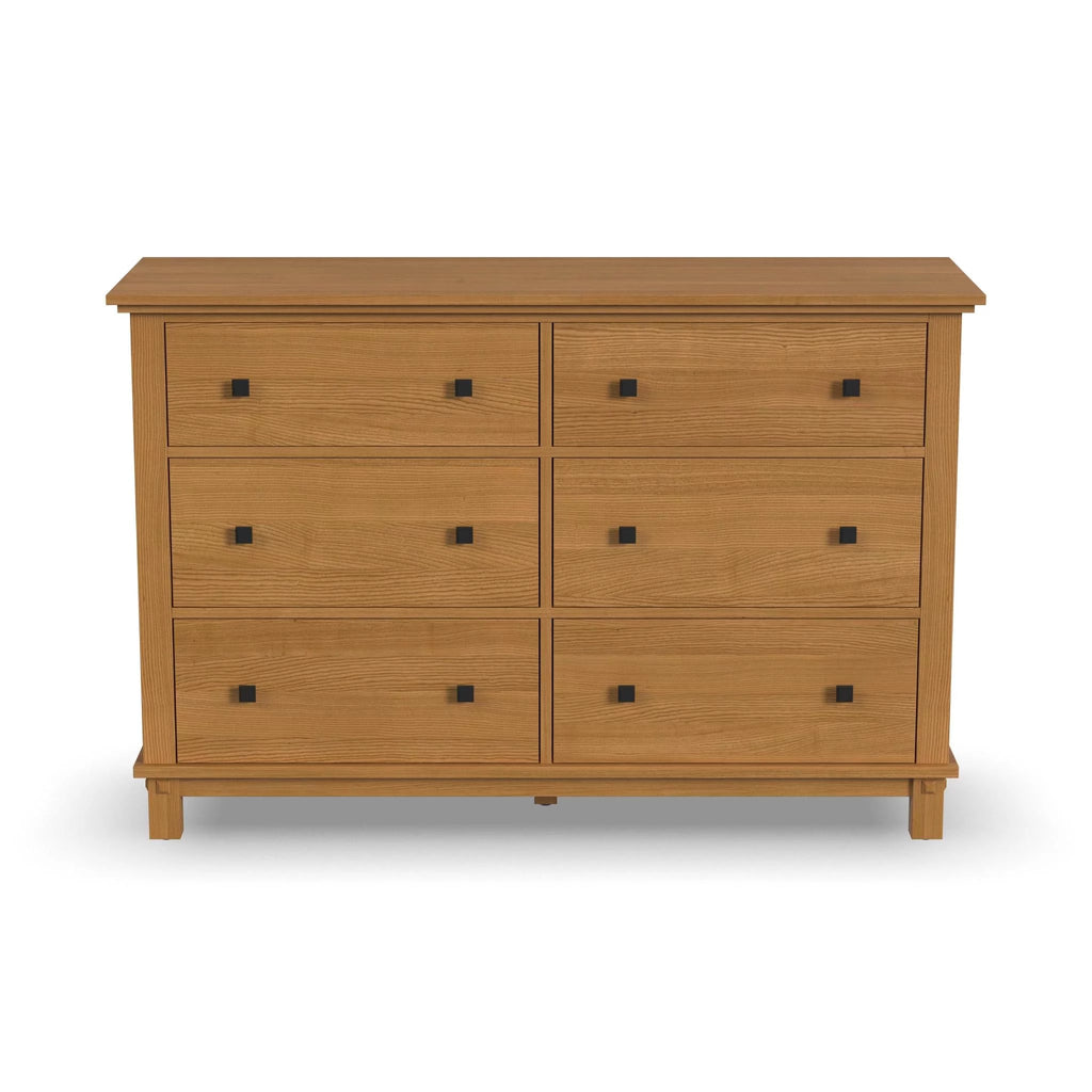 Brown 6 Drawer Wood Dresser Q9664