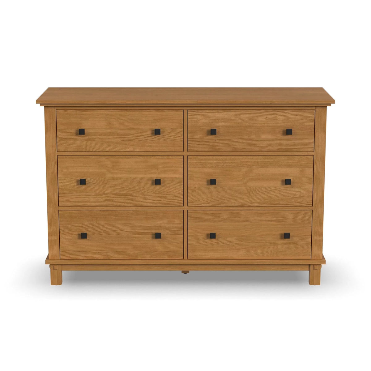 Brown 6 Drawer Wood Dresser Q9664