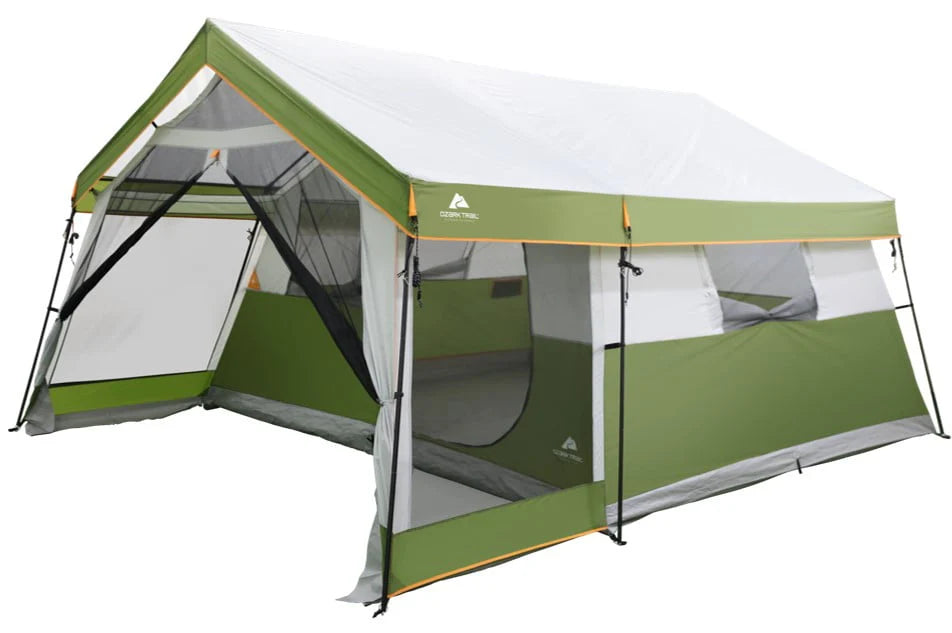 8-Person Cabin Tent with Screen Porch, Green L236431