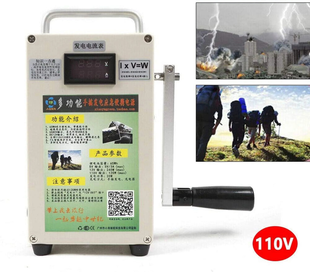 Solar Generator Hand Crank Portable Battery Generator with Charger Z937