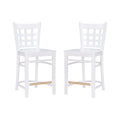 White Beech Wood Set of Two Counter Stools P732