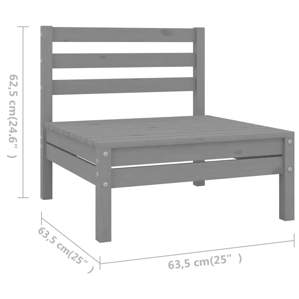 2-Seater Gray Solid Wood Sofa Y2579